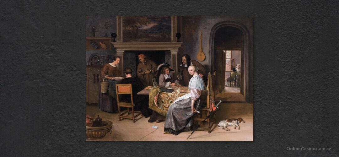 The Card Players in an Interior by Jan Steen