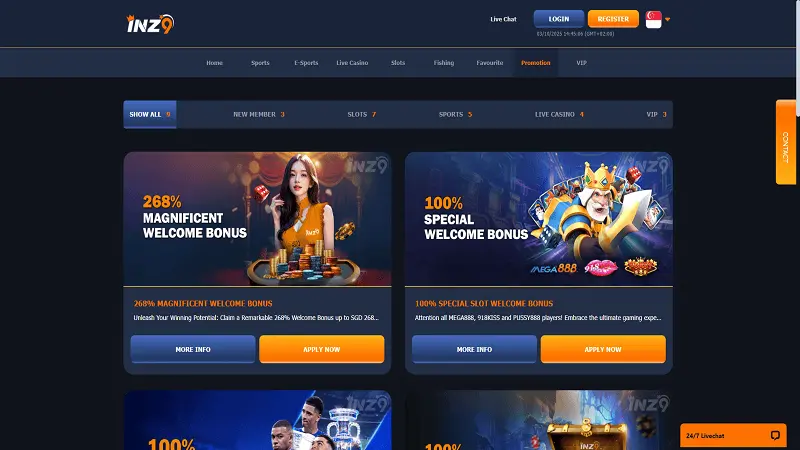 INZ9 Casino Promotions