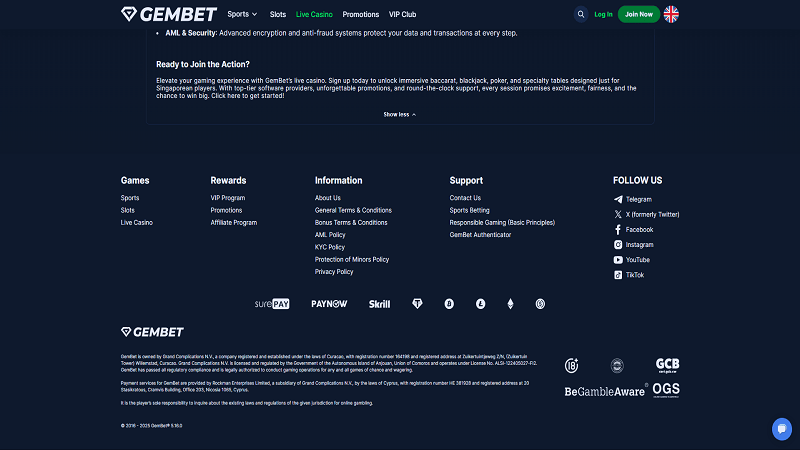 GemBet Casino Payment Methods