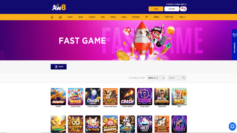 AW8 Casino Fast Game