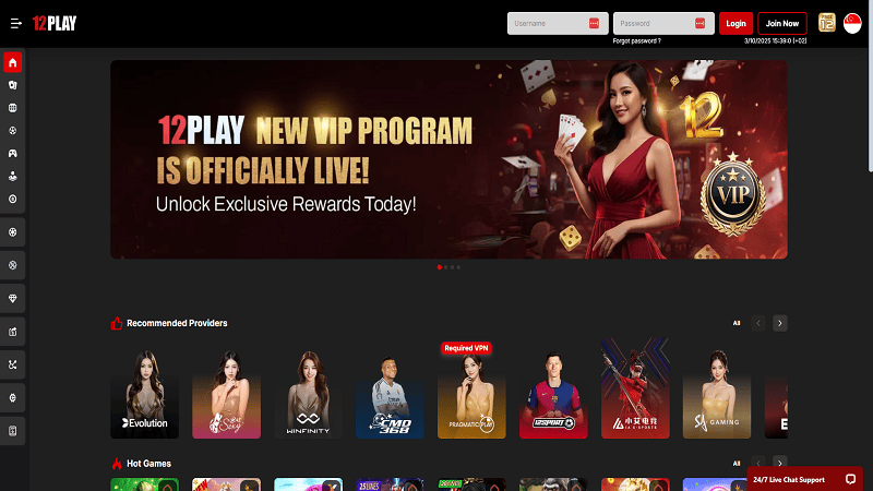 12Play Casino Home Page