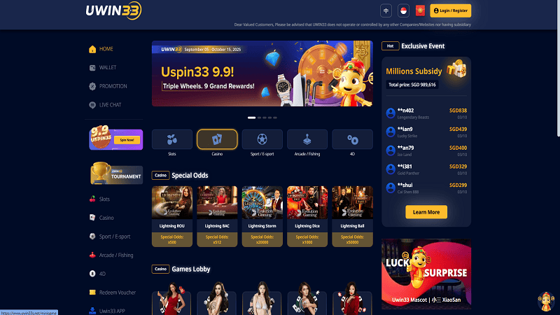 Uwin33 Casino Live casino