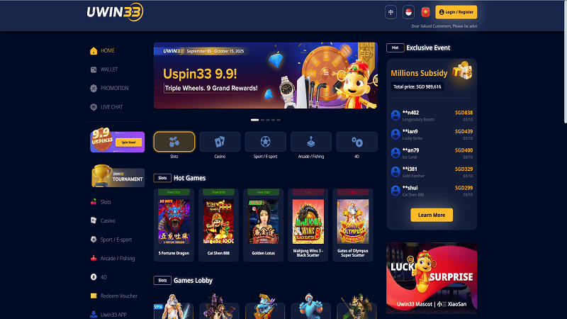 Uwin33 Casino Slots