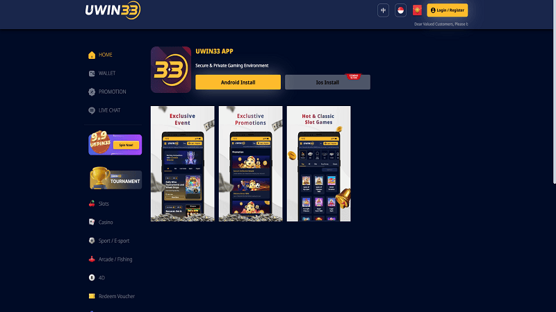 Uwin33 Casino Android App