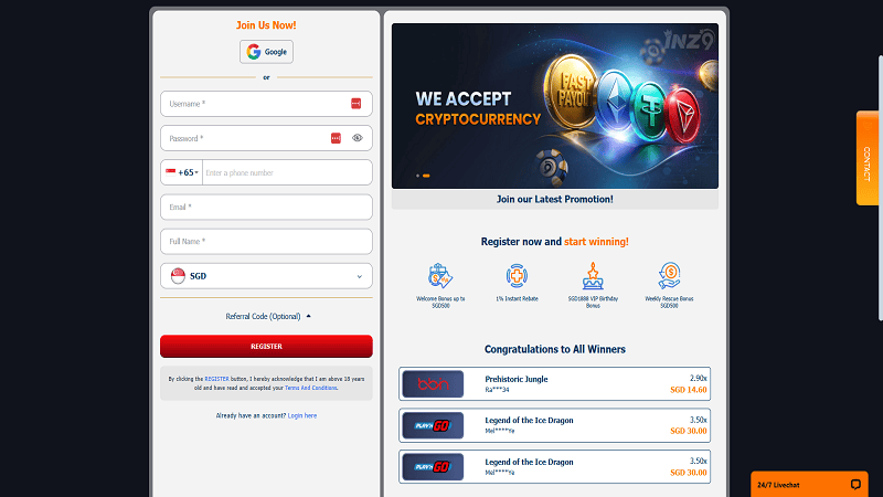 INZ9 Casino Registration INZ9 Casino Registration