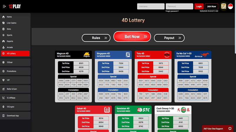 12Play Casino 4d lottery 12Play Casino 4d lottery