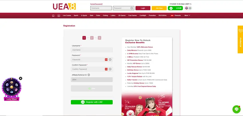 UEA8 Casino Home Page