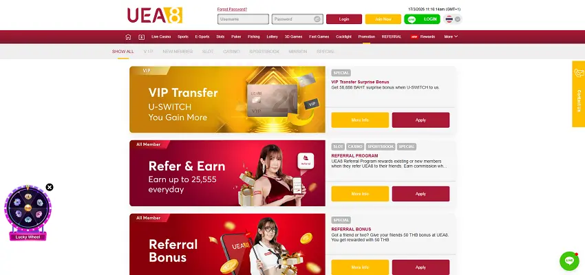 UEA8 Casino Bonuses and Promotions