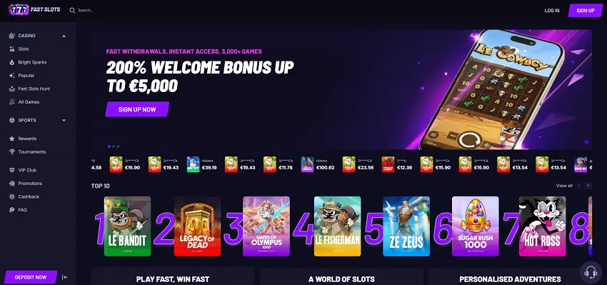 Fast Slots Casino Home Page and Welcome Bonus Fast Slots Casino Home Page and Welcome Bonus