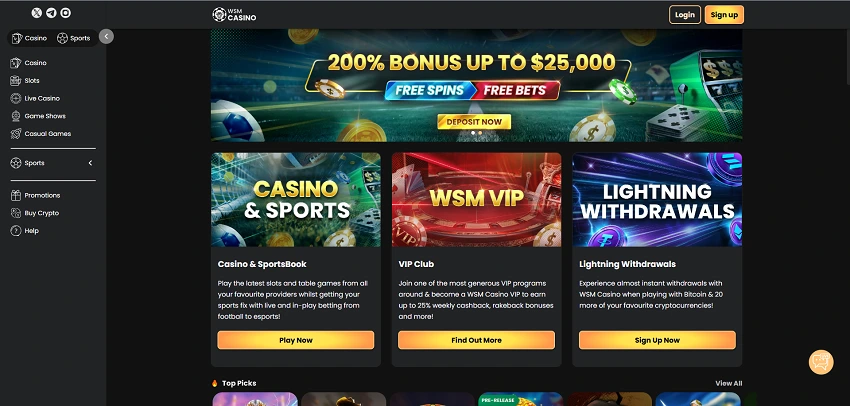 WSM Casino Home Page and Welcome Bonus WSM Casino Home Page and Welcome Bonus