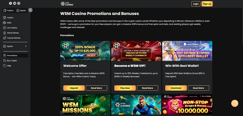 WSM Casino Bonuses and Promotions WSM Casino Bonuses and Promotions