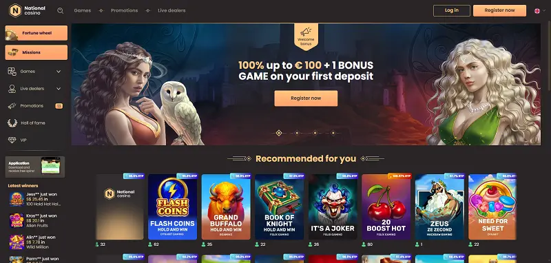 National casino Home page and Welcome Bonus National casino Home page and Welcome Bonus