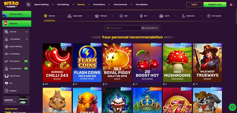 Bizzo Casino Games Bizzo Casino Games