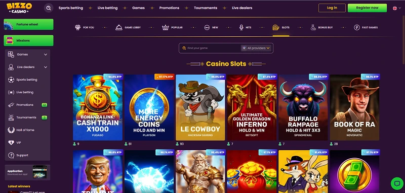 Bizzo casino login