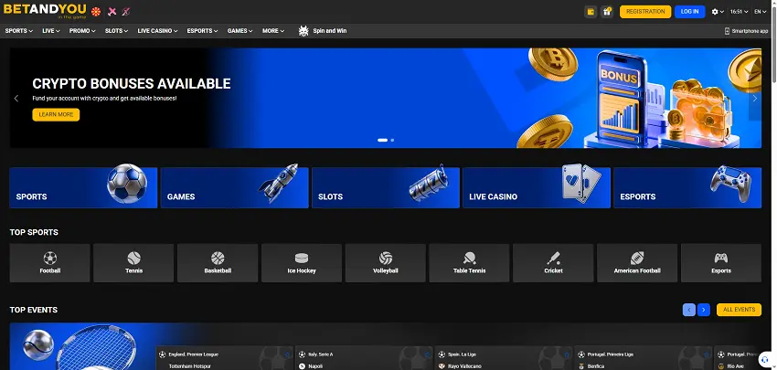 BetAndYou Casino Home Page BetAndYou Casino Home Page