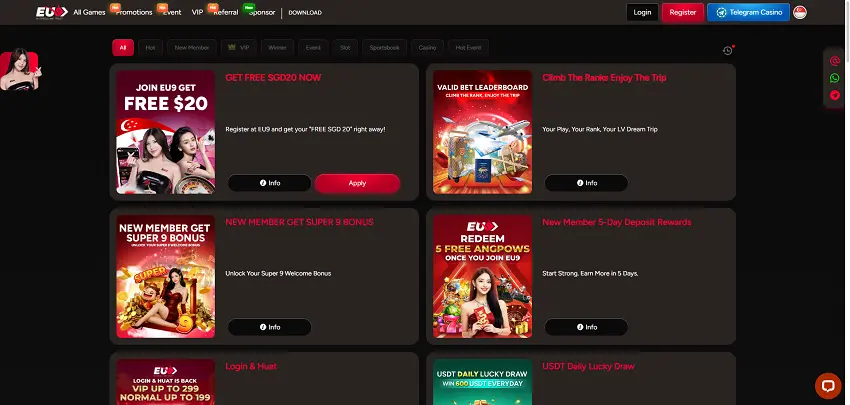 EU9 Casino Bonuses and Promotions EU9 Casino Bonuses and Promotions
